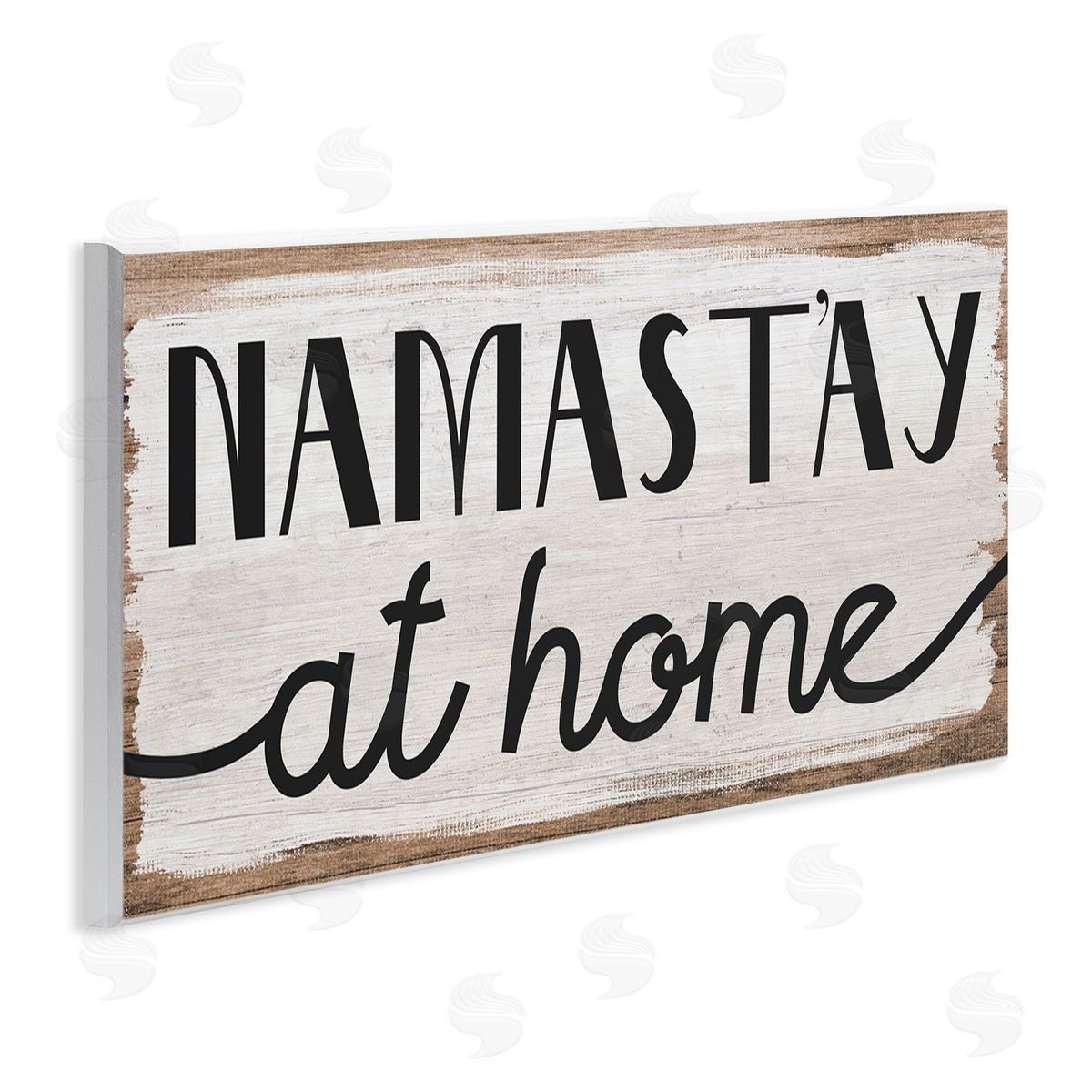 Stupell Studio Namastay At Home Phrase Rustic Self-Care Pun Wall Plaque Art