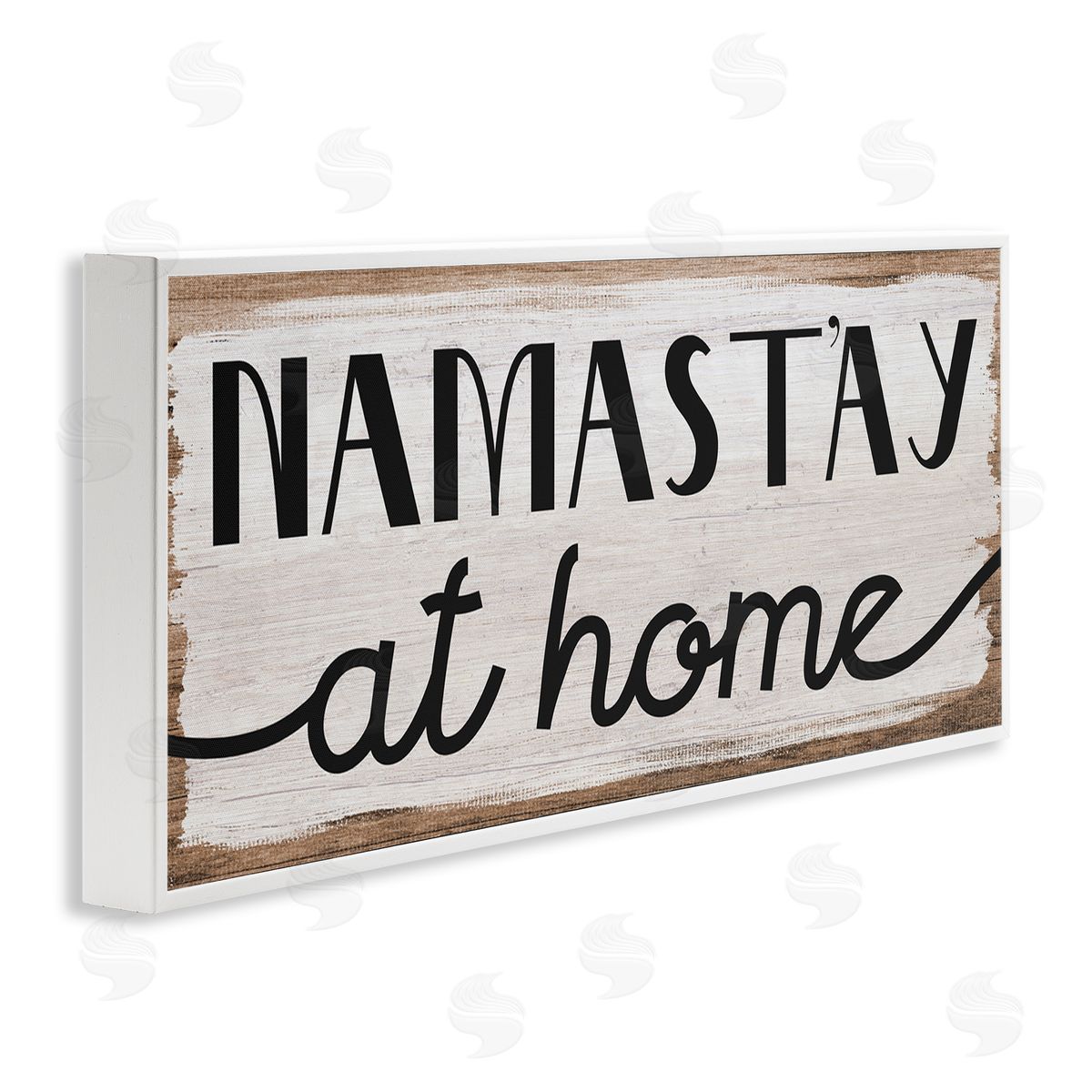 Stupell Studio Namastay At Home Phrase Rustic Self-Care Pun White Framed Giclee Wall Art