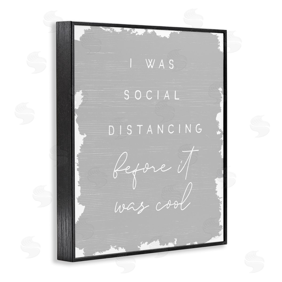 Stupell Studio Social Distancing Before It�s Cool Sassy Hipster Phrase Black Framed Giclee Wall Art