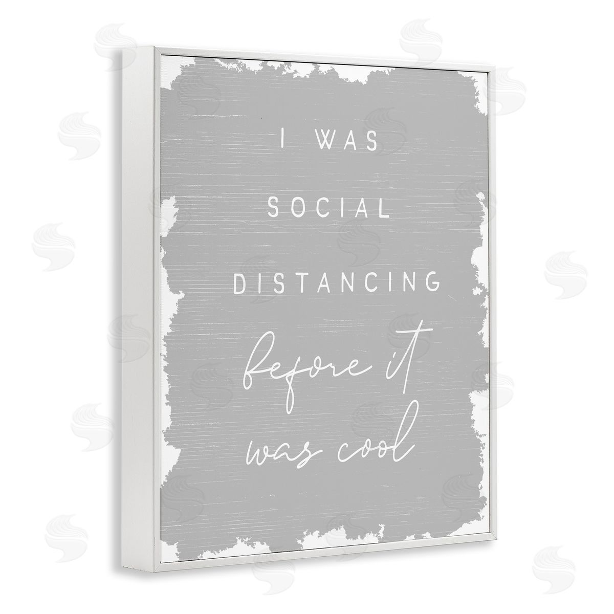 Stupell Studio Social Distancing Before It�s Cool Sassy Hipster Phrase White Framed Giclee Wall Art