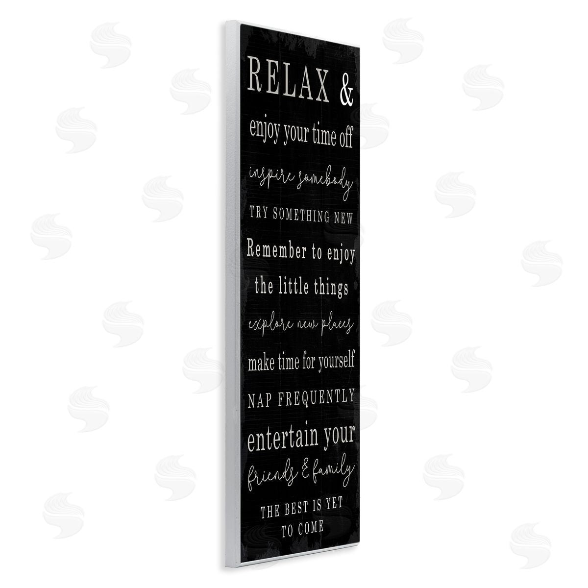 Stupell Studio Relax and Enjoy Self Care Phrases Work Break Motivational Wall Plaque Art