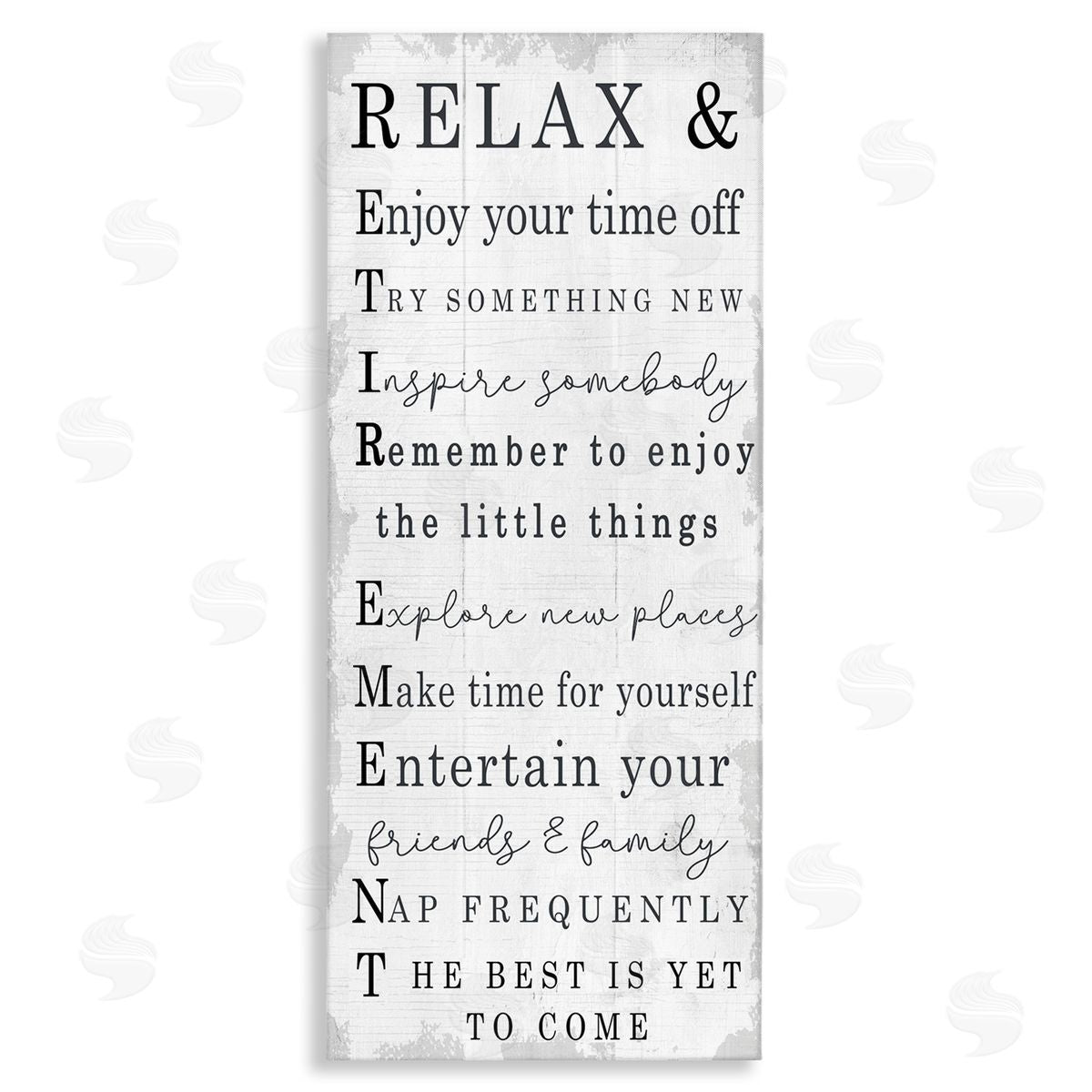 Stupell Studio Relax and Enjoy Retirement Phrases Self-Care Message Canvas Wall Art