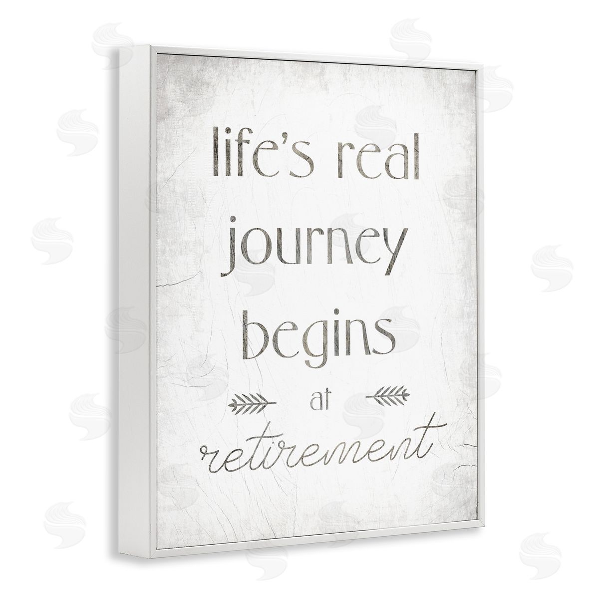 Stupell Studio Life's Journey Begins At Retirement Phrase Self-Care Quote White Framed Giclee Wall Art