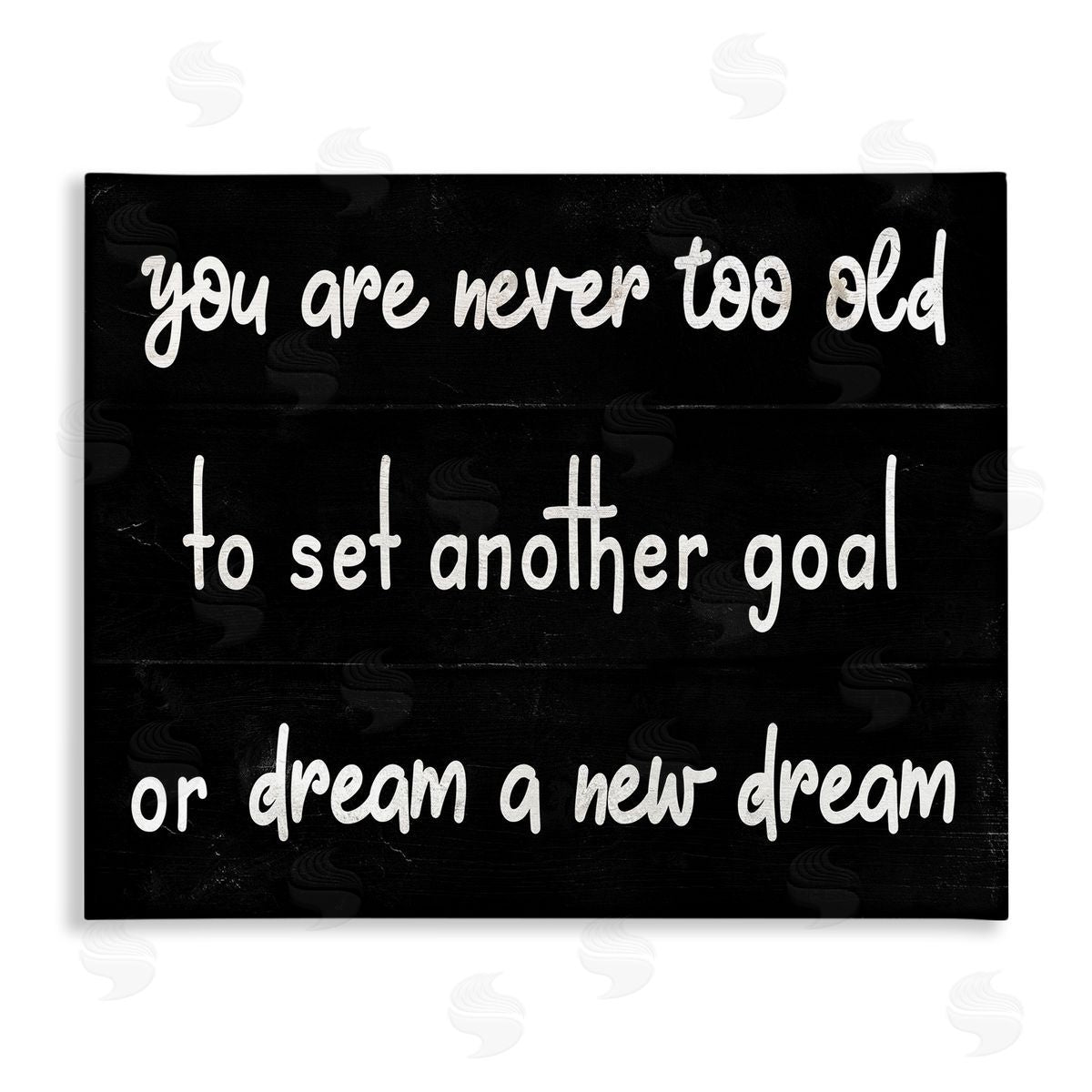 Stupell Studio Never To Old to Set Goals Phrase Minimal Black White Canvas Wall Art