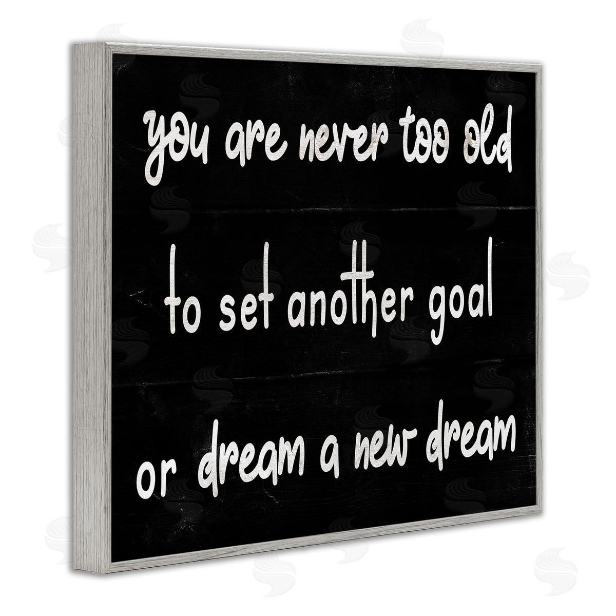 Stupell Studio Never To Old to Set Goals Phrase Minimal Black White Gray Framed Giclee Wall Art