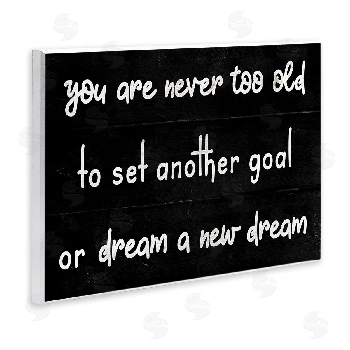 Stupell Studio Never To Old to Set Goals Phrase Minimal Black White Wall Plaque Art