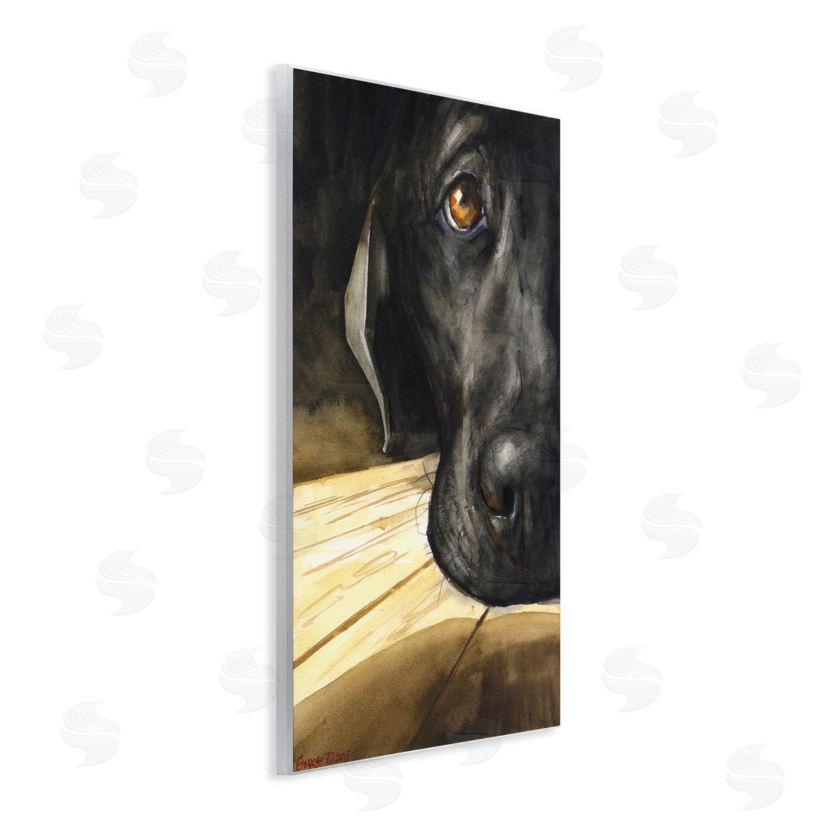 George Dyachenko Labrador Resting Pet Dog Portrait Brown Black Wall Plaque Art