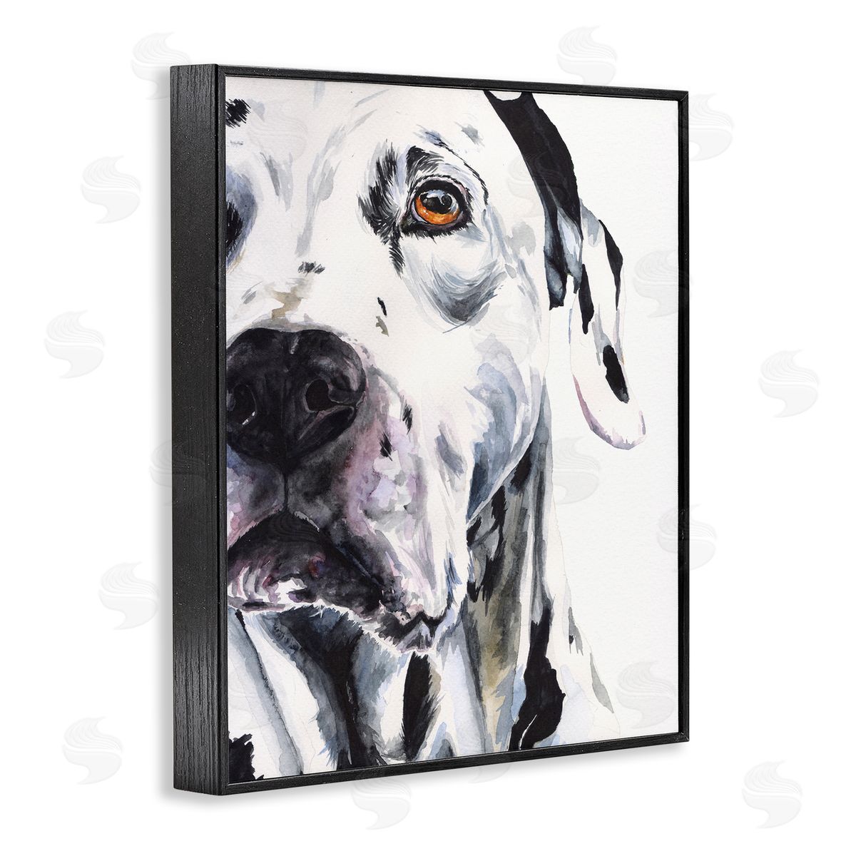 George Dyachenko Dalmatian Pet Dog Portrait Bold Spotted Dog Black Framed Giclee Wall Art