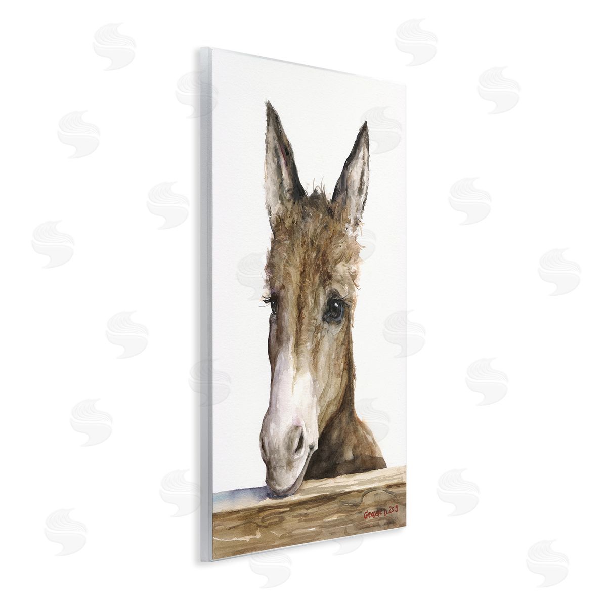 George Dyachenko Baby Donkey Portrait Adorable Farm Animal Wall Plaque Art