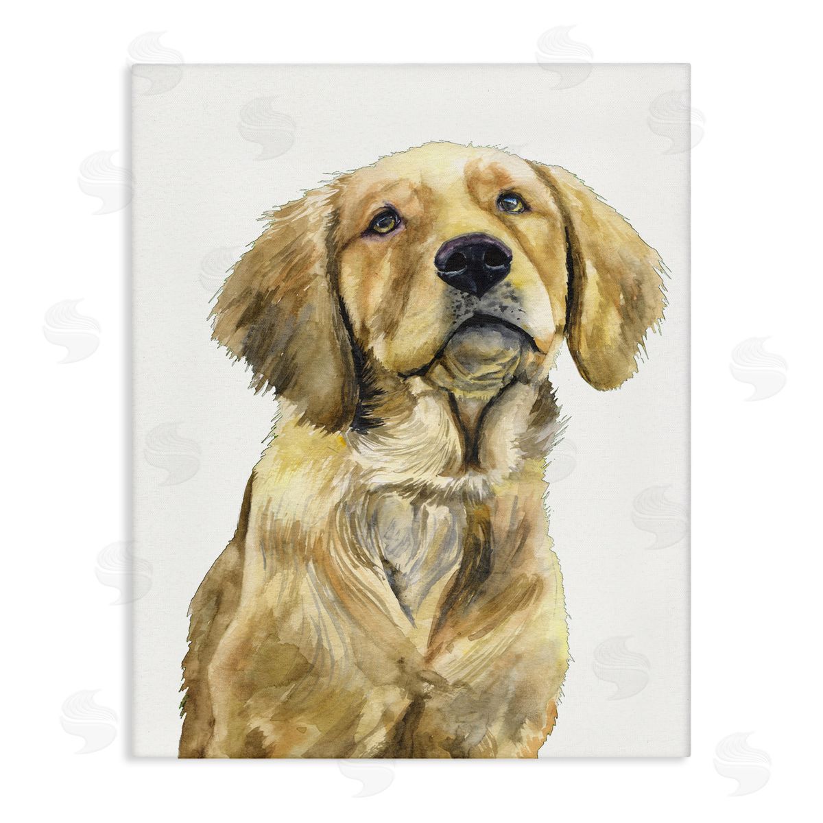 George Dyachenko Golden Retriever Puppy Portrait Soft Yellow Dog Canvas Wall Art