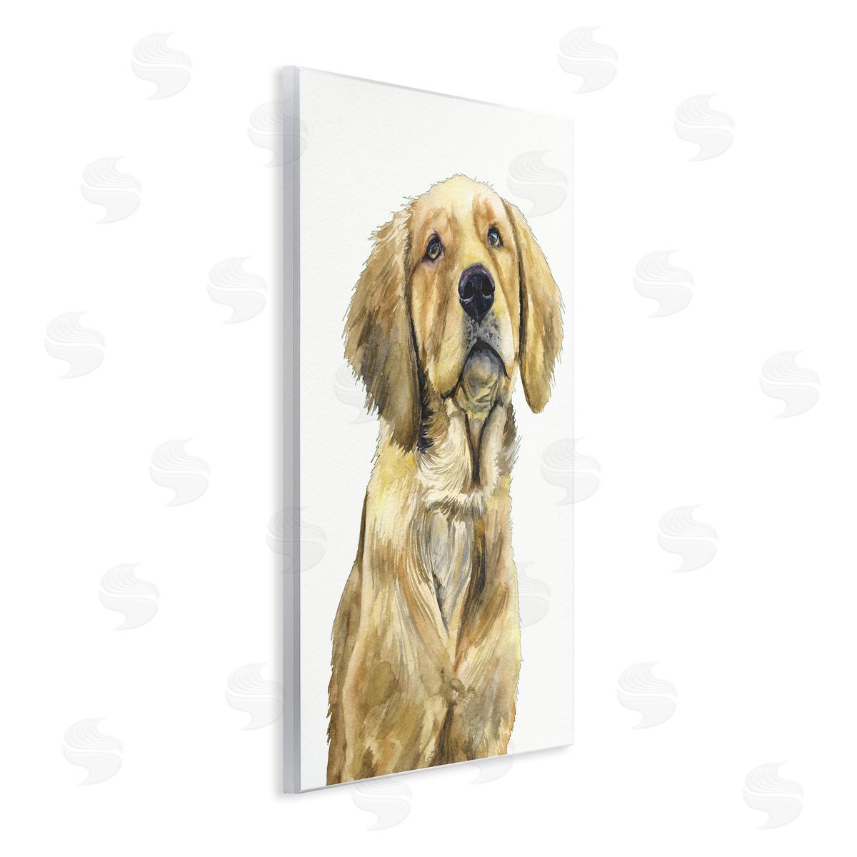 George Dyachenko Golden Retriever Puppy Portrait Soft Yellow Dog Wall Plaque Art