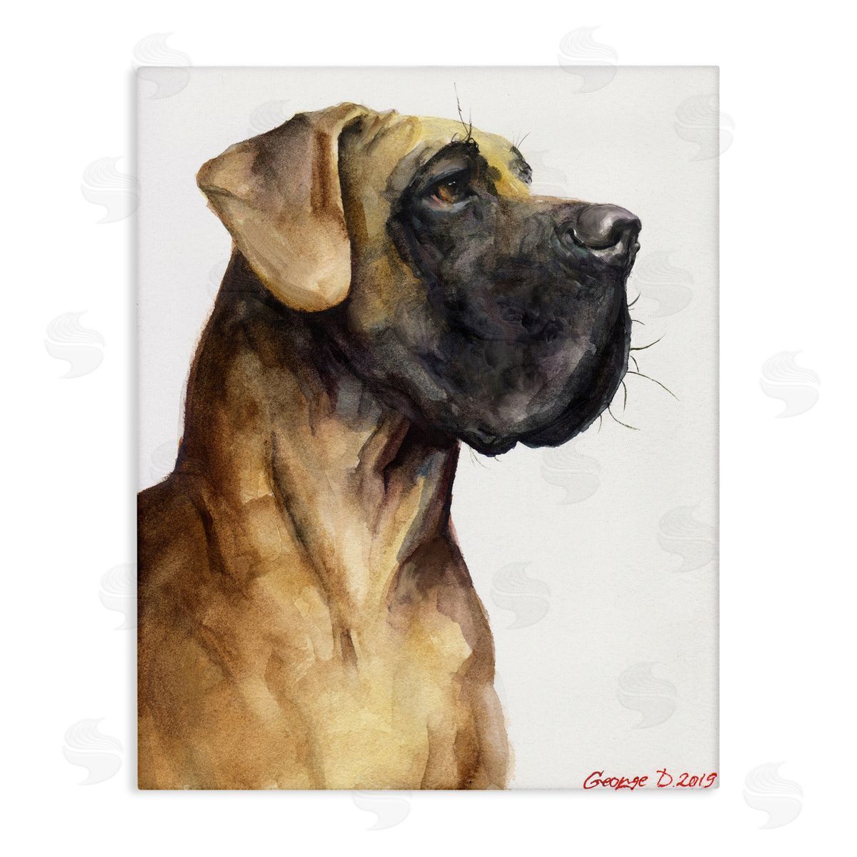George Dyachenko Great Dane Pet Dog Portrait Strong Pose Canvas Wall Art