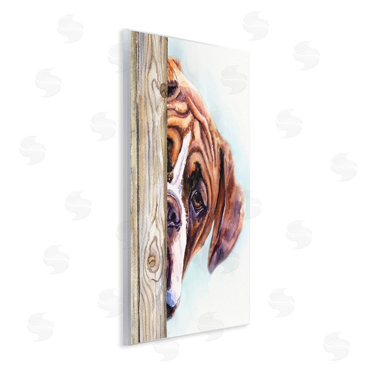 George Dyachenko Boxer Dog Hide and Seek Puppy Portrait Wall Plaque Art