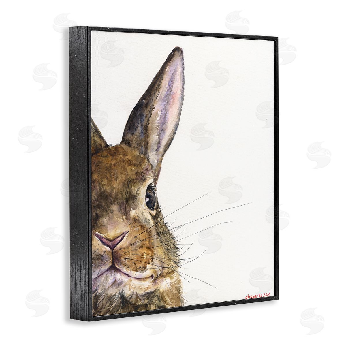 George Dyachenko Farm Rabbit Gaze Adorable Whiskered Animal Black Framed Giclee Wall Art