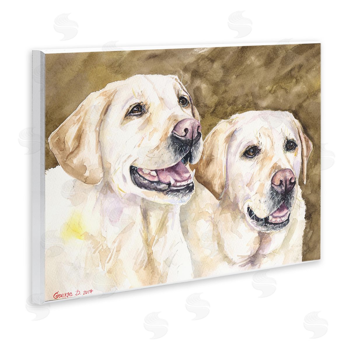 George Dyachenko Yellow Labrador Friends Pet Dogs Resting Wall Plaque Art