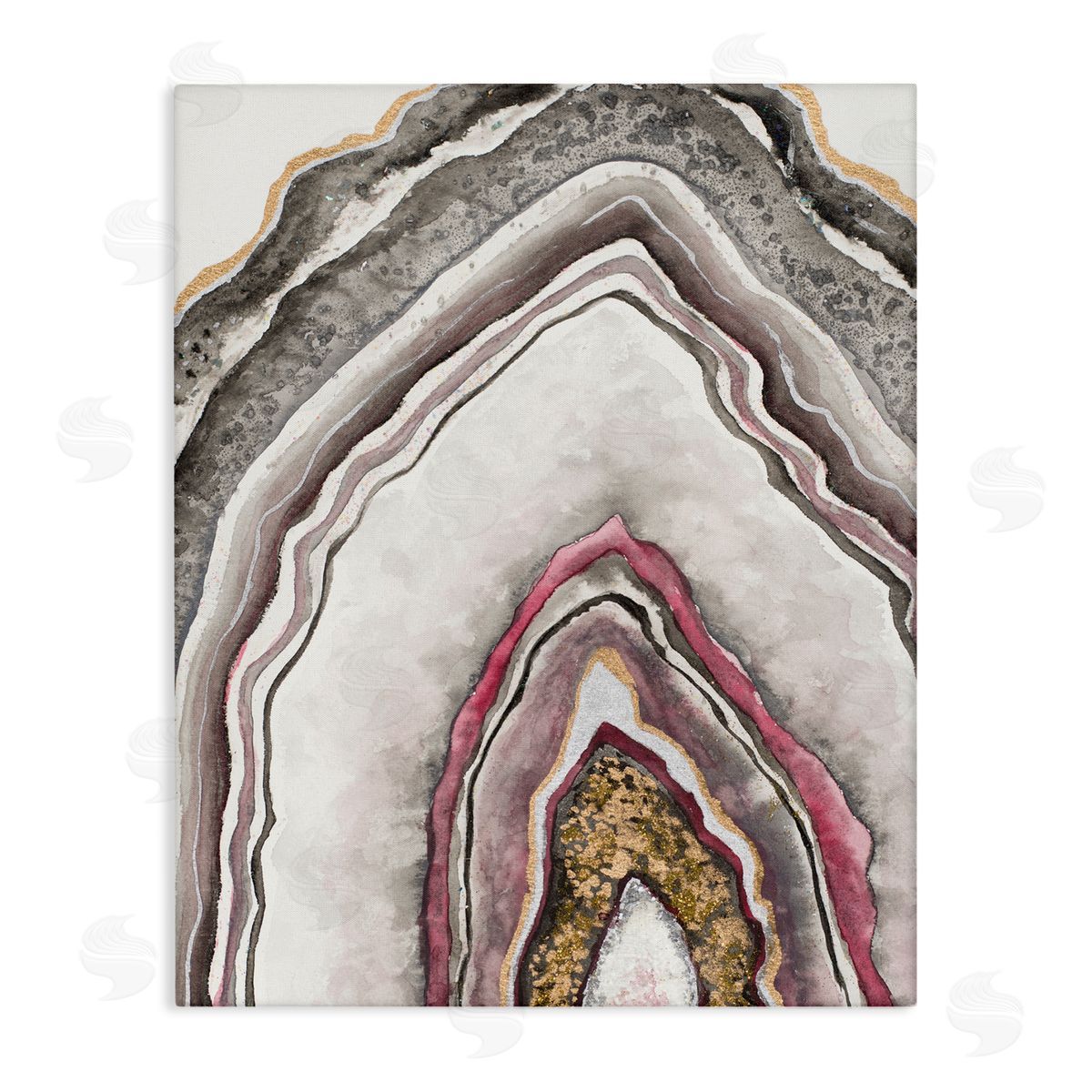 Tiffany Hakimipour Pink Neutral Geode Rock Arch Pattern Abstract Canvas Wall Art