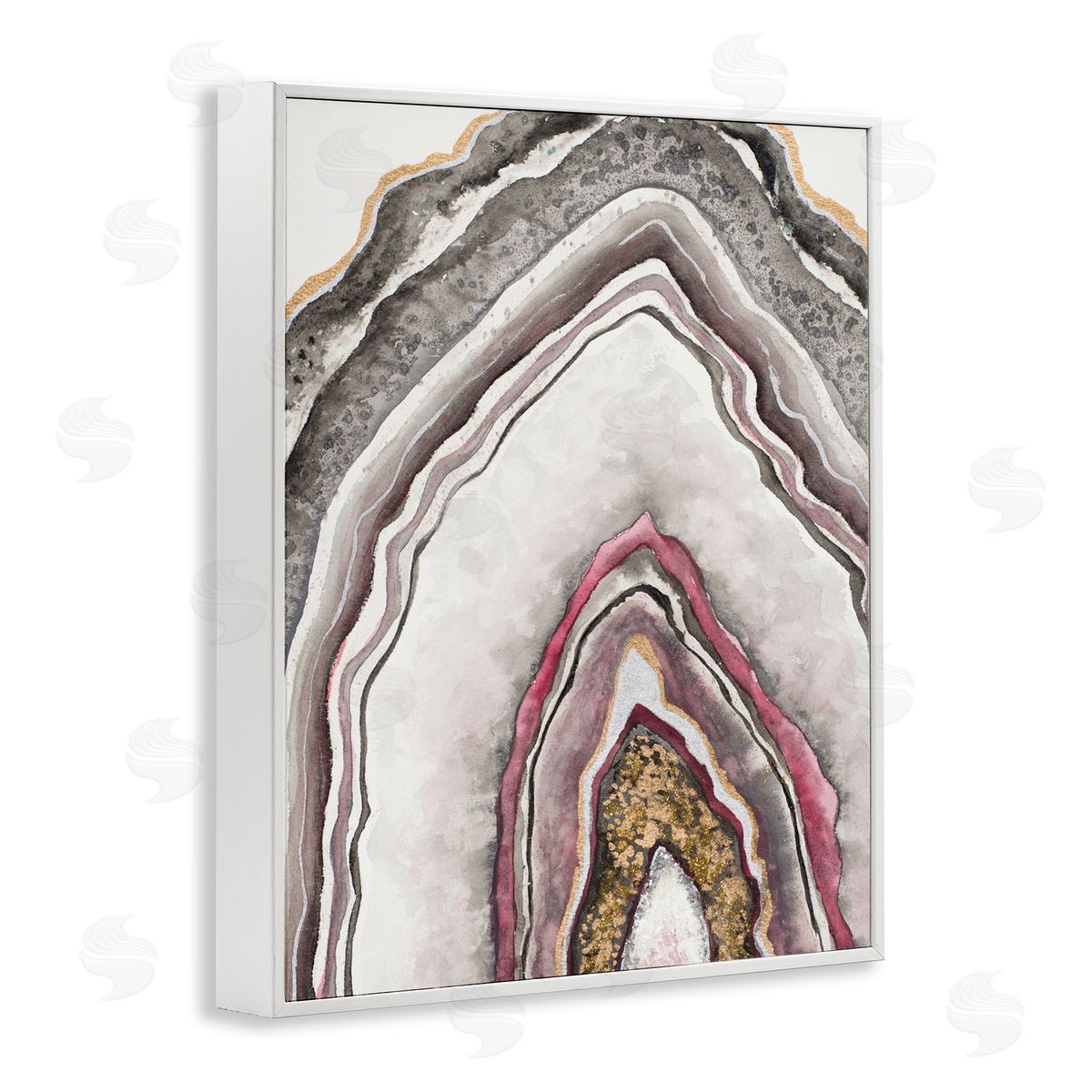 Tiffany Hakimipour Pink Neutral Geode Rock Arch Pattern Abstract White Framed Giclee Wall Art