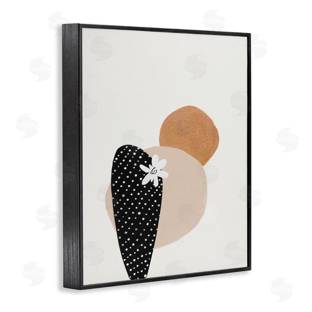 Patricia Pinto Floral Prickly Pear Cactus Terracotta Abstract  Black Framed Giclee Wall Art