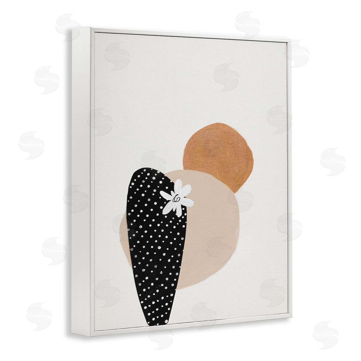 Patricia Pinto Floral Prickly Pear Cactus Terracotta Abstract  White Framed Giclee Wall Art