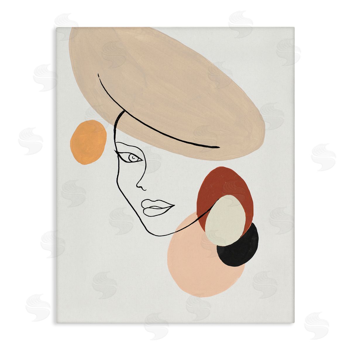 Patricia Pinto Fashion Female Portrait Terracotta Abstract Shapes Canvas Wall Art