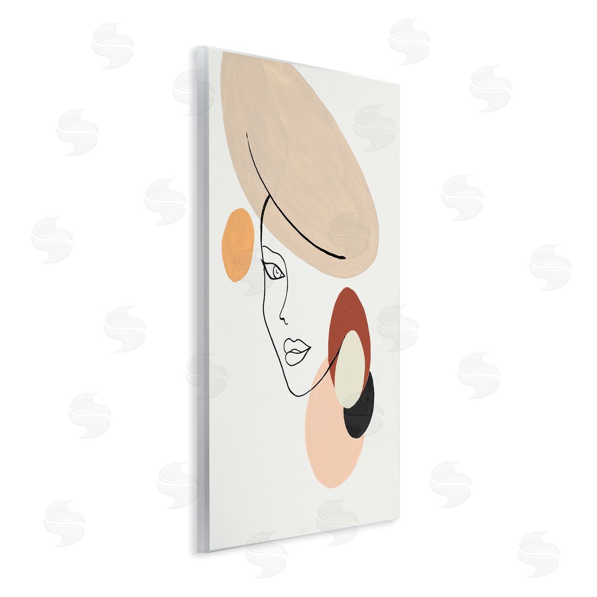 Patricia Pinto Fashion Female Portrait Terracotta Abstract Shapes Wall Plaque Art
