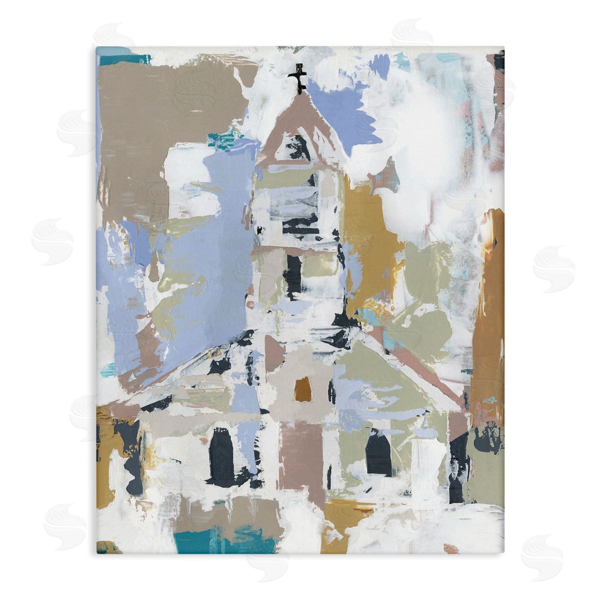 Annie Warren Church House Abstraction Distressed Vintage Detail Canvas Wall Art