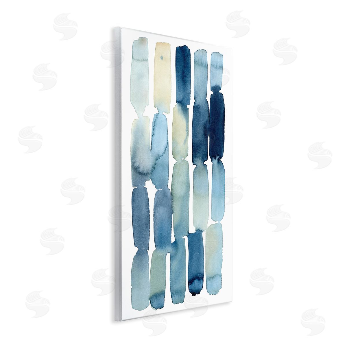 Grace Popp Beach Inspired Abstraction Watercolor Block Shapes Wall Plaque Art