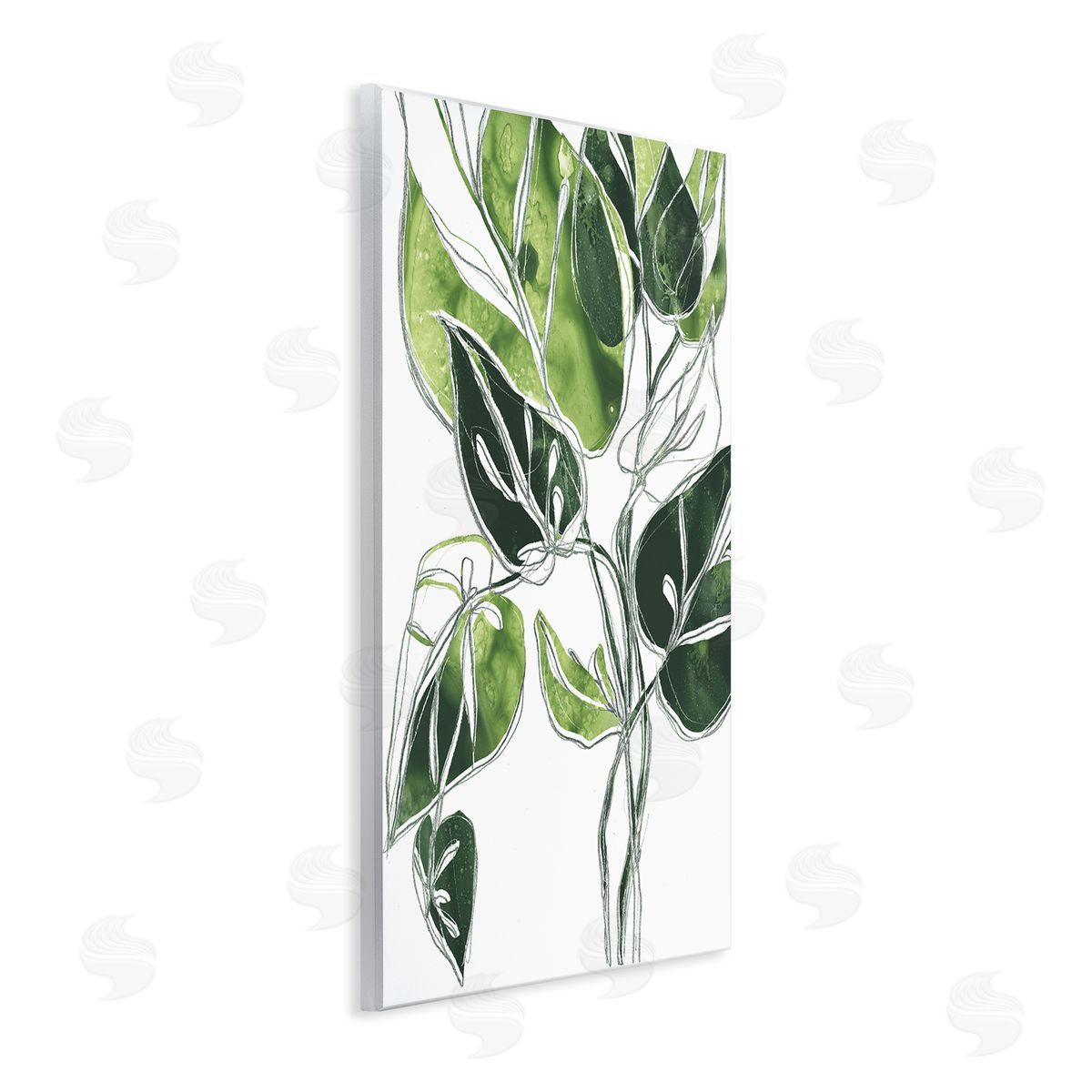 June Erica Vess Intricate Palm Vines Unique Green Leaves Wall Plaque Art