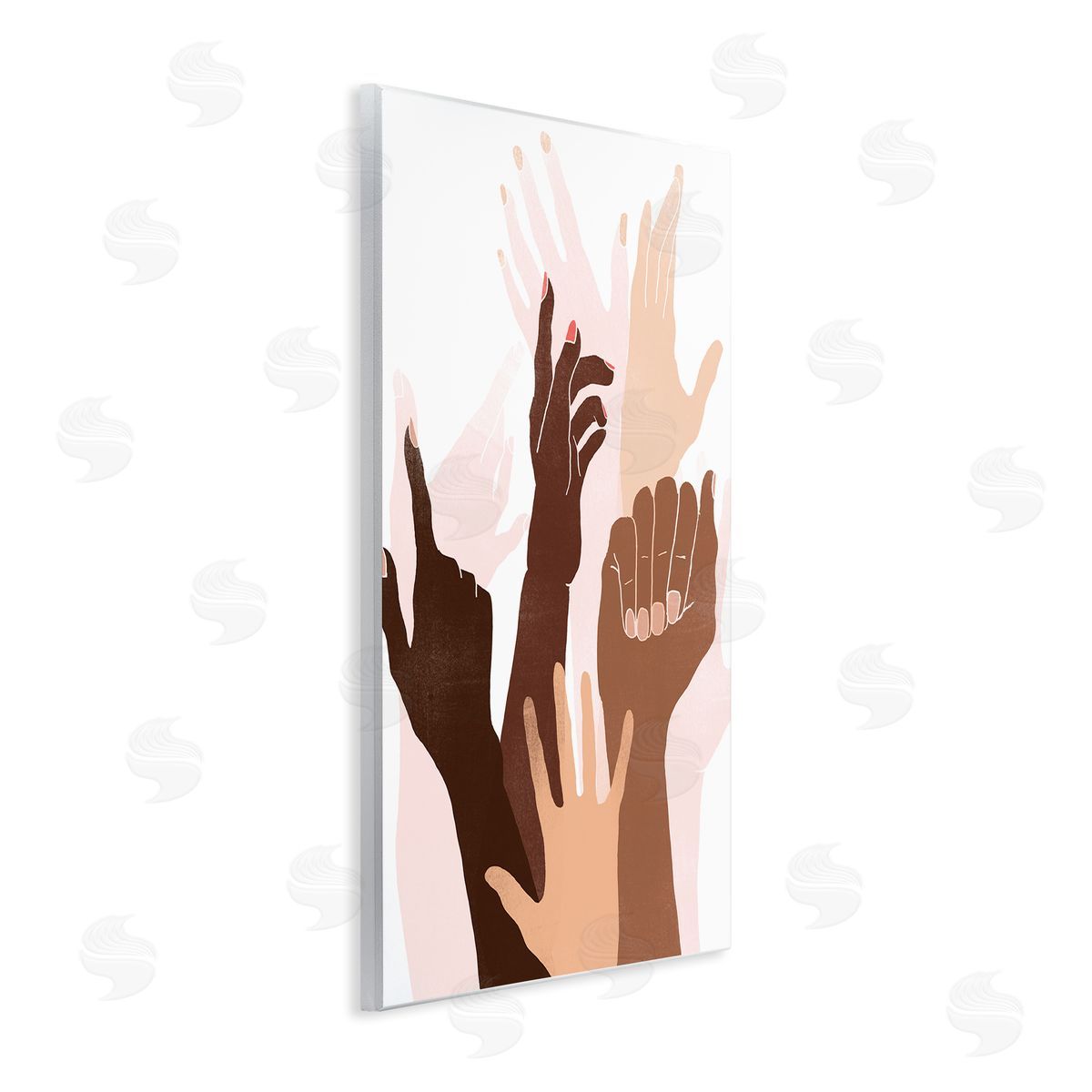 June Erica Vess Arms Reaching and Rising Diverse Hand Gestures Wall Plaque Art