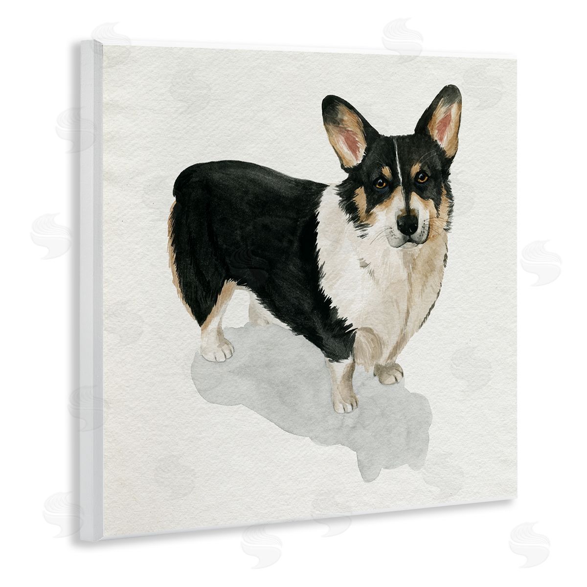 Grace Popp Corgi Pet Dog Portrait Soft Neutral Shadow Wall Plaque Art
