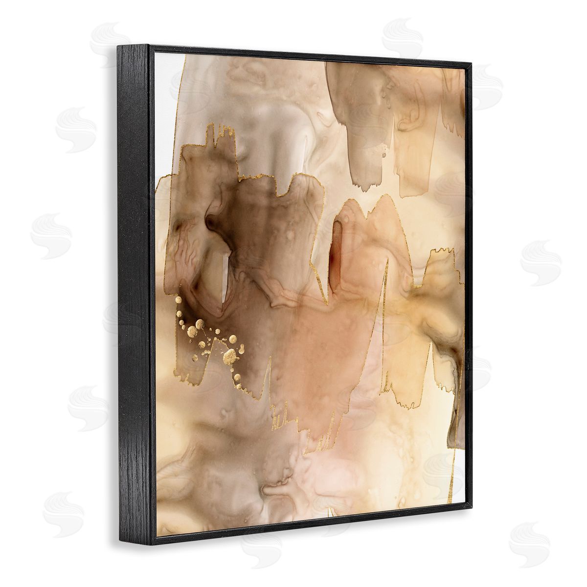 Grace Popp Layers of Watercolor Brown Paint Abstraction Black Framed Giclee Wall Art