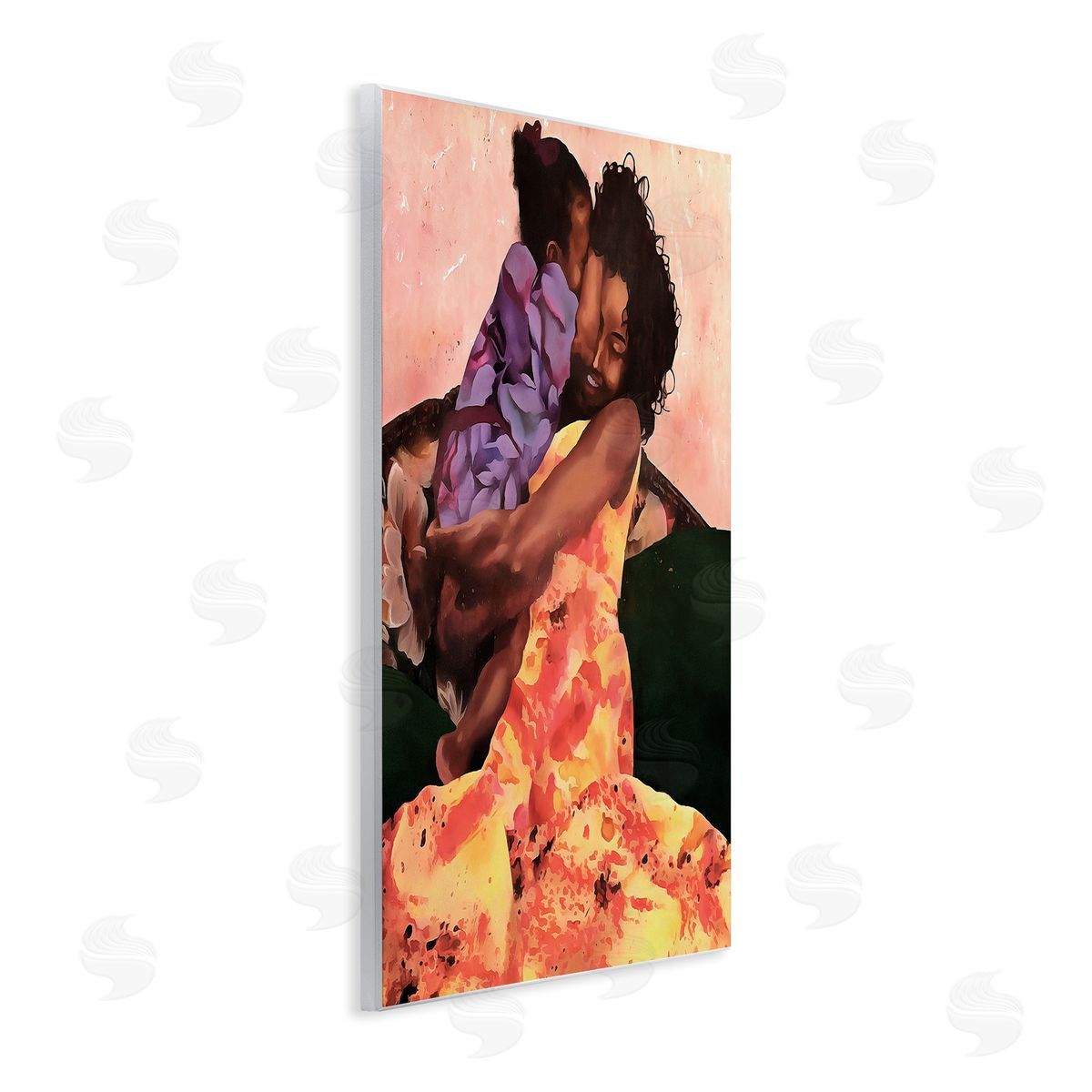 Alonzo Saunders Motherly Hug Loving Family Daughter Moment Wall Plaque Art