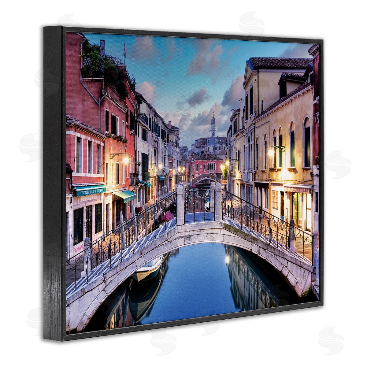 Alan Blaustein Traditional Venice Cityscape Canal Bridge Architecture Black Framed Giclee Wall Art