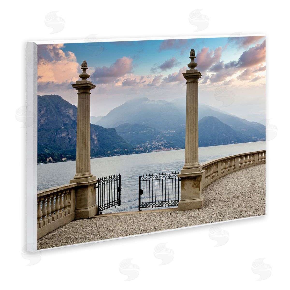 Alan Blaustein Mountain Lake Landscape Italian Column Architecture Wall Plaque Art