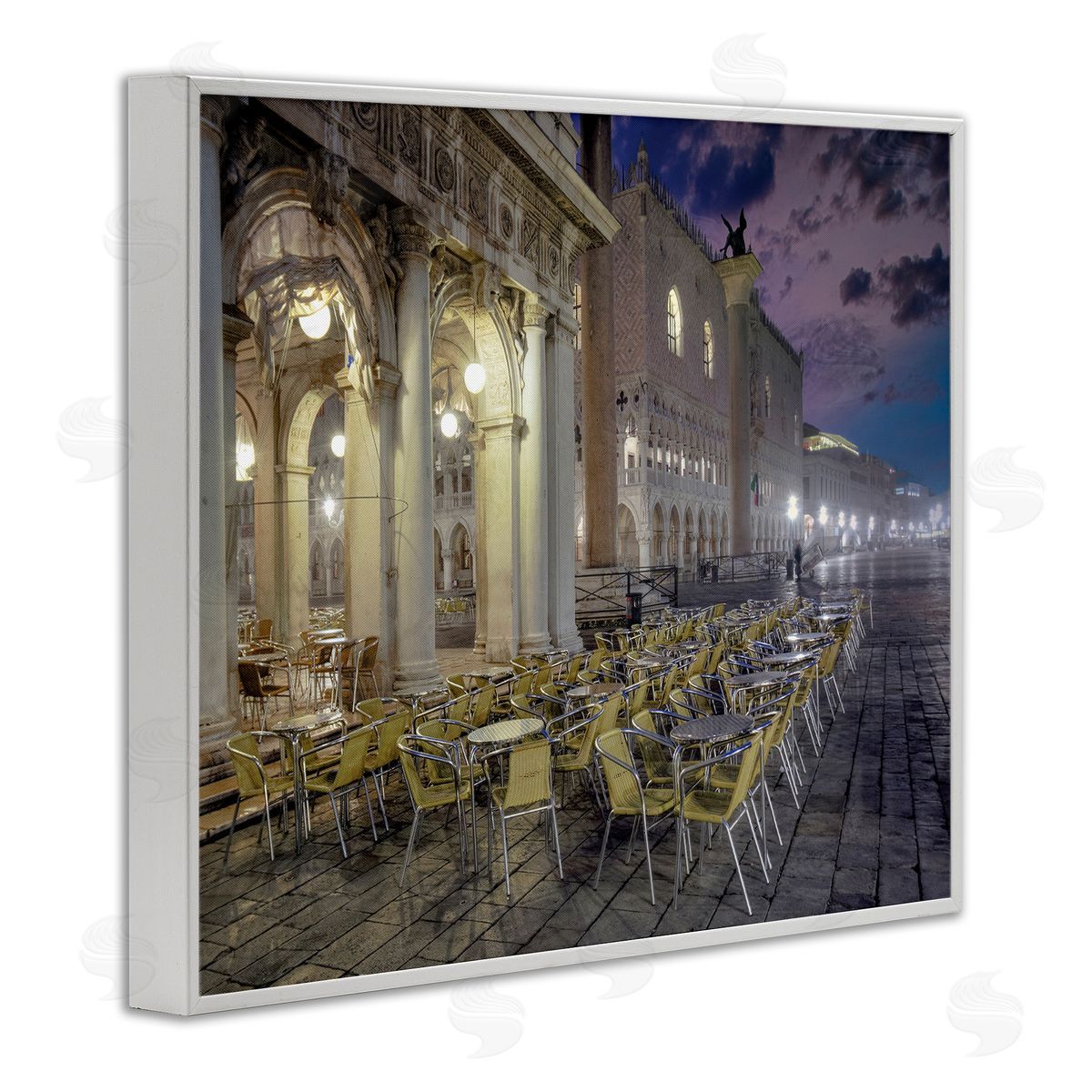 Alan Blaustein Italian Pavilion Cityscape Historic European Architecture White Framed Giclee Wall Art