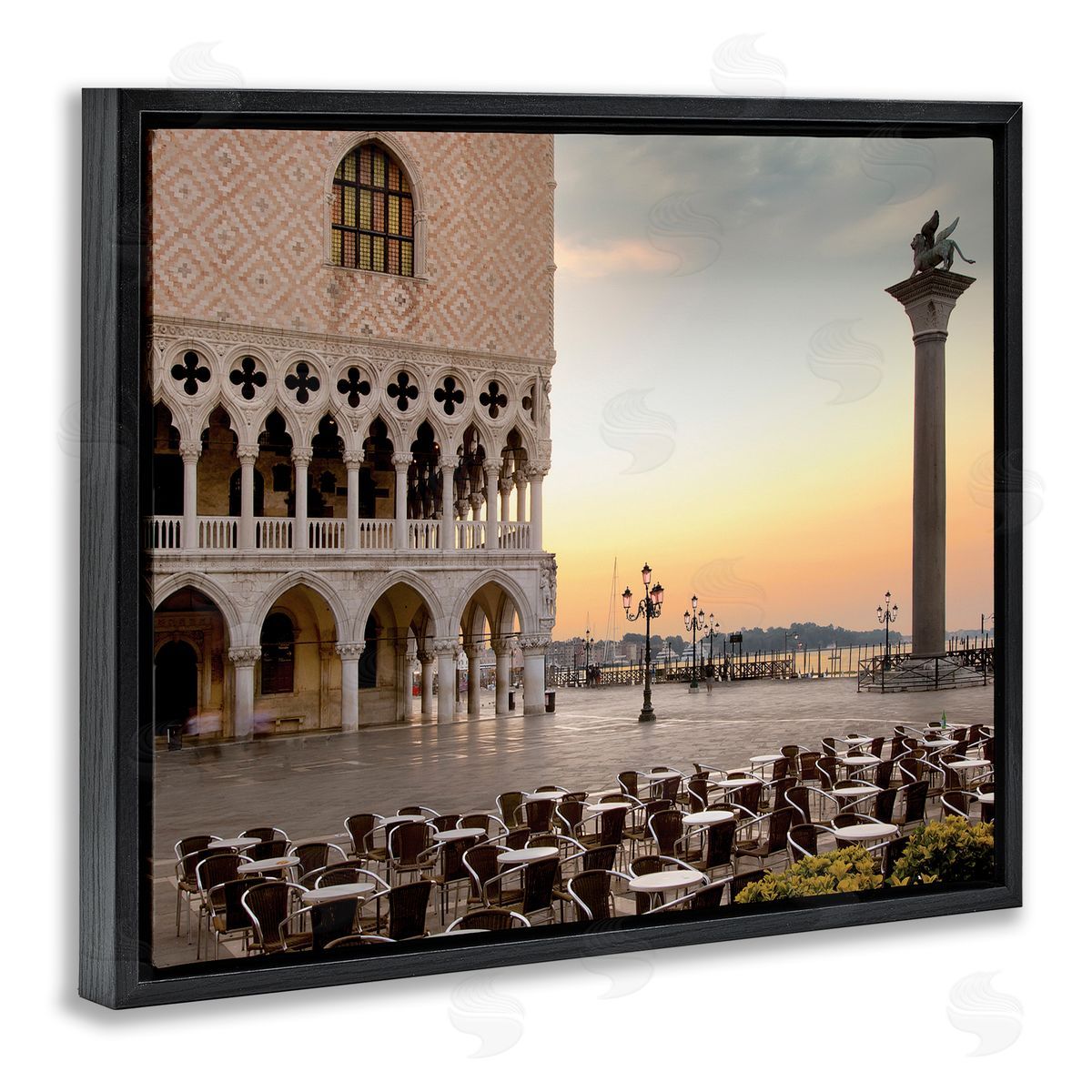 Alan Blaustein San Marco Sunset Italian Architecture Traditional Buildings Black Floater Frame Canvas Art
