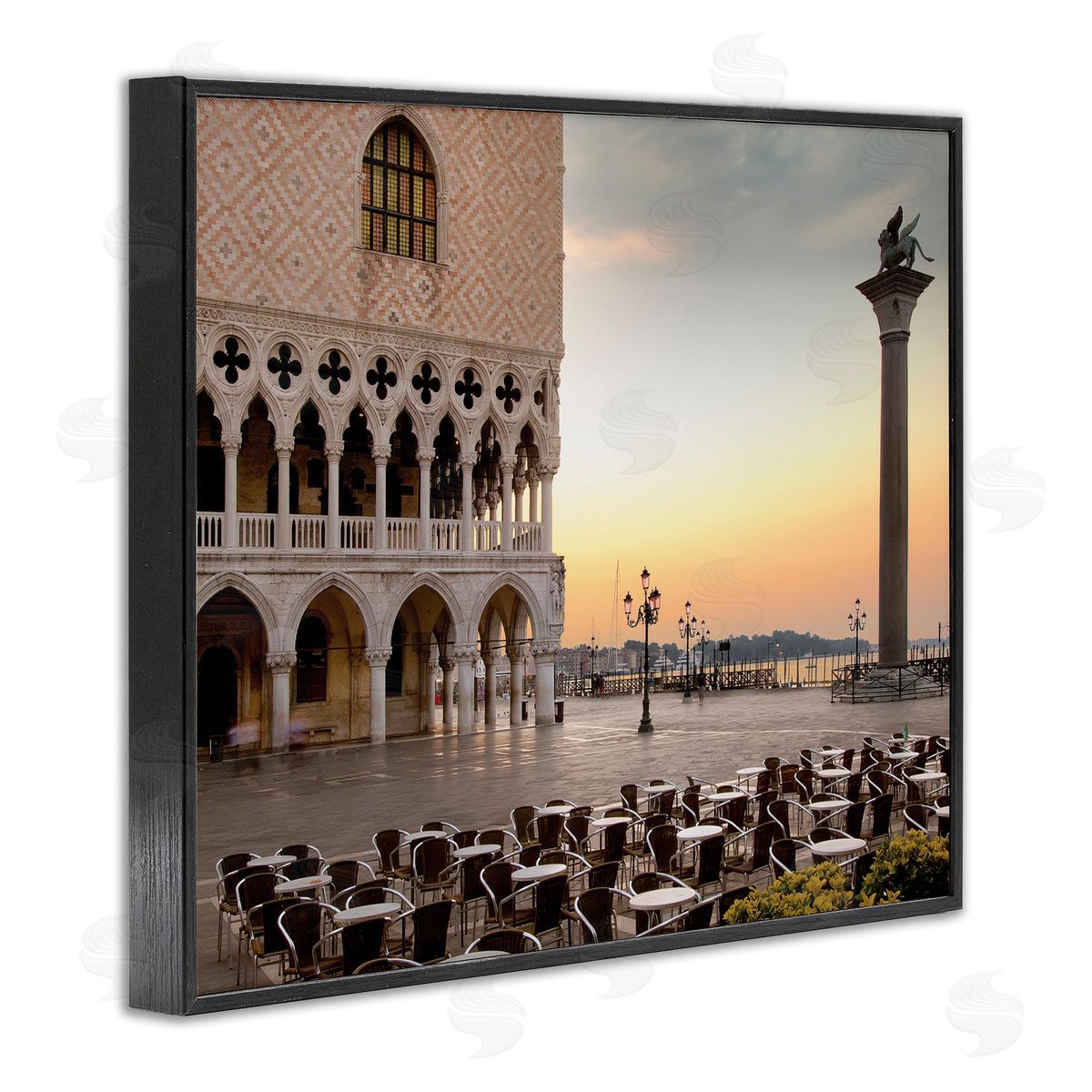 Alan Blaustein San Marco Sunset Italian Architecture Traditional Buildings Black Framed Giclee Wall Art