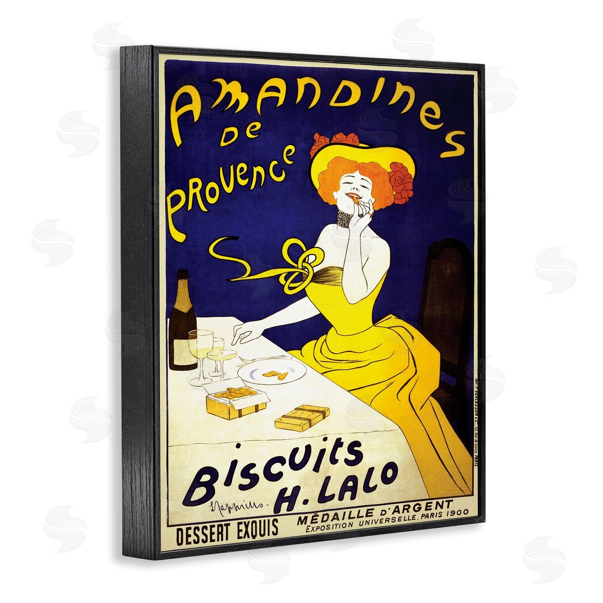 Leonetto Cappiello Vintage Parisian Amandine's Biscuits European Advertisement Black Framed Giclee Wall Art