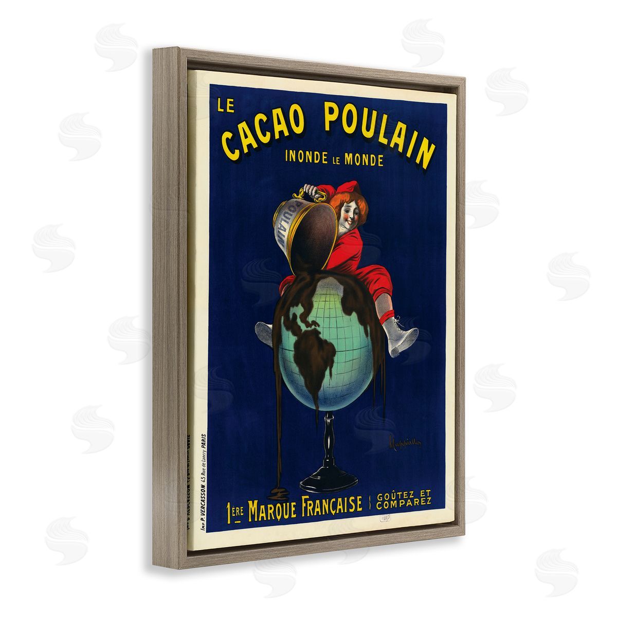 Leonetto Cappiello Vintage Cacao Chocolate Advertisement Parisian Dessert Brown Floater Frame Canvas Art