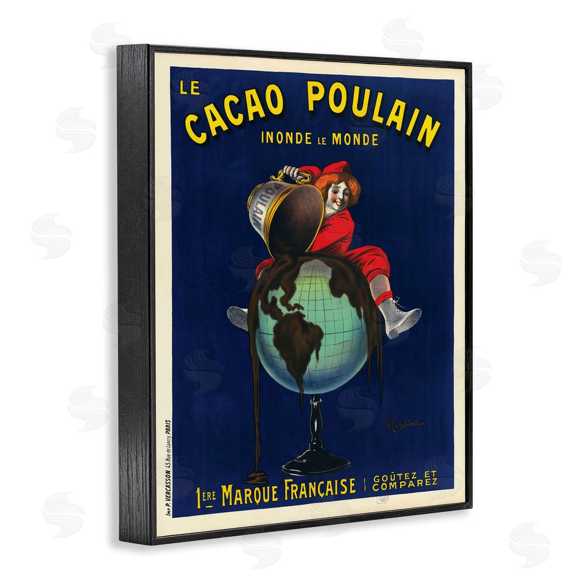 Leonetto Cappiello Vintage Cacao Chocolate Advertisement Parisian Dessert Black Framed Giclee Wall Art