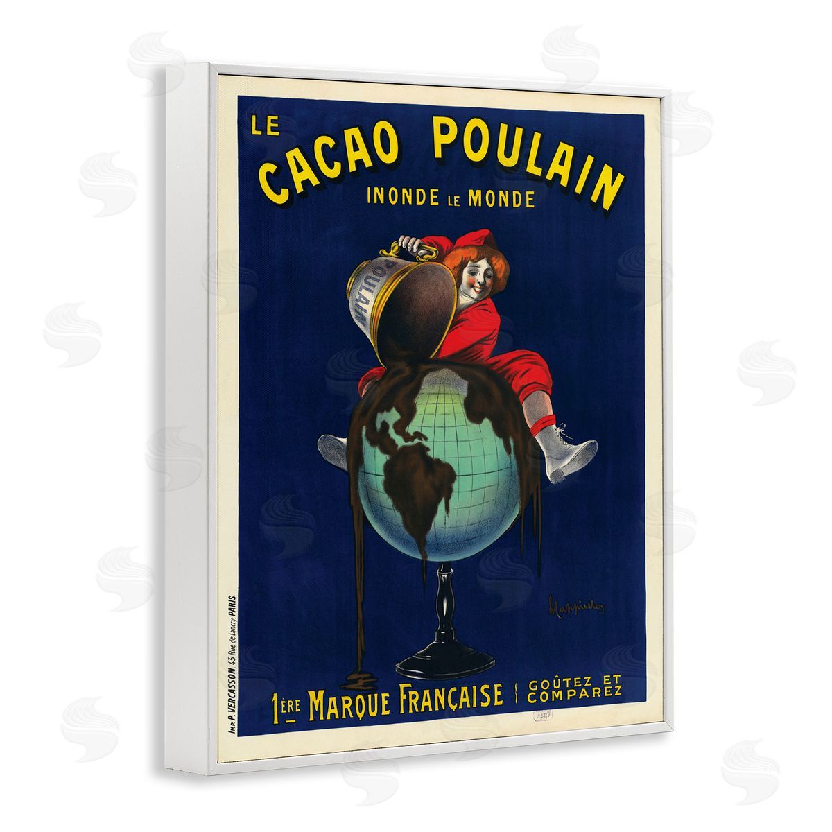Leonetto Cappiello Vintage Cacao Chocolate Advertisement Parisian Dessert White Framed Giclee Wall Art