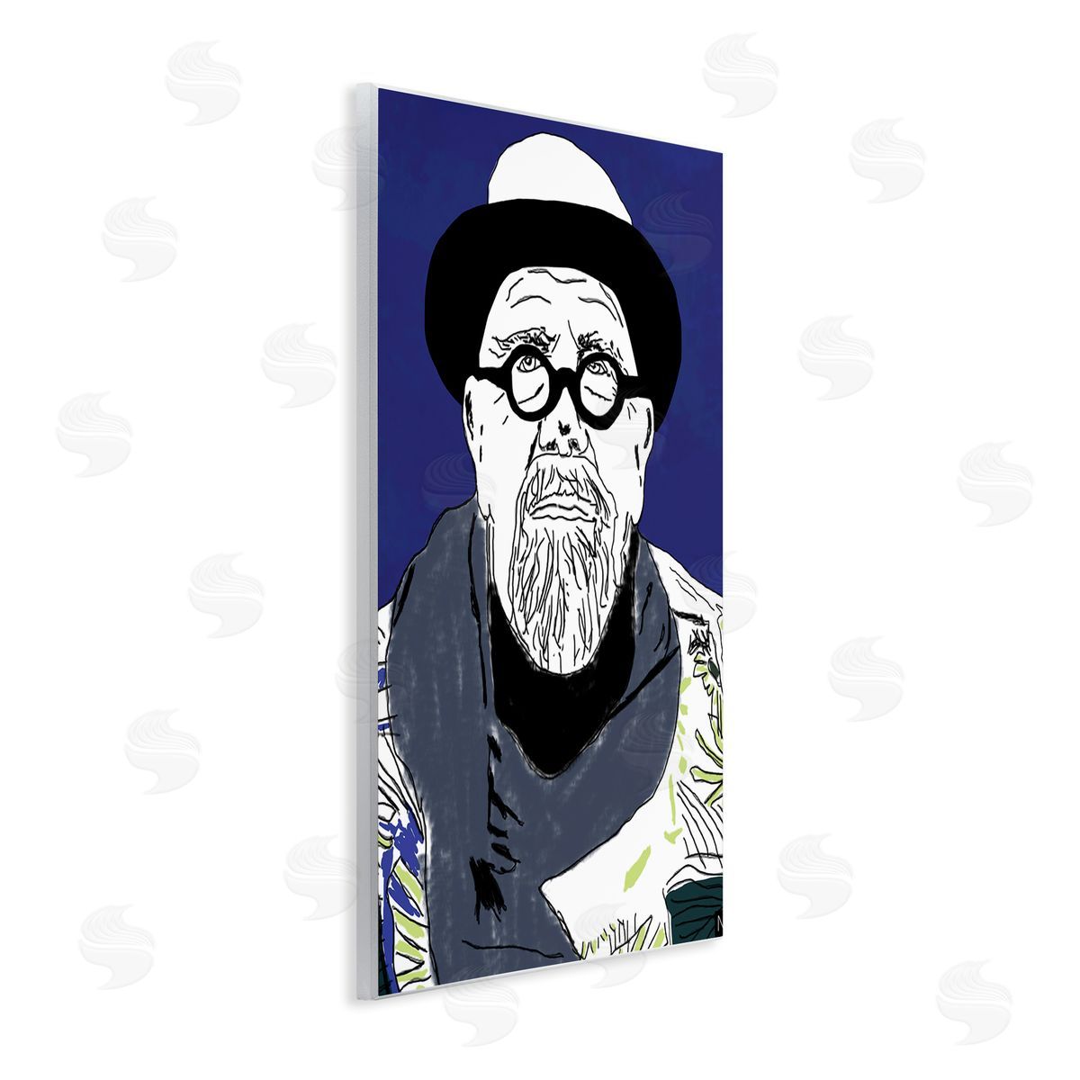 Nancy Ferrara Chuck in Winter Attire Abstract Artist Portrait Wall Plaque Art