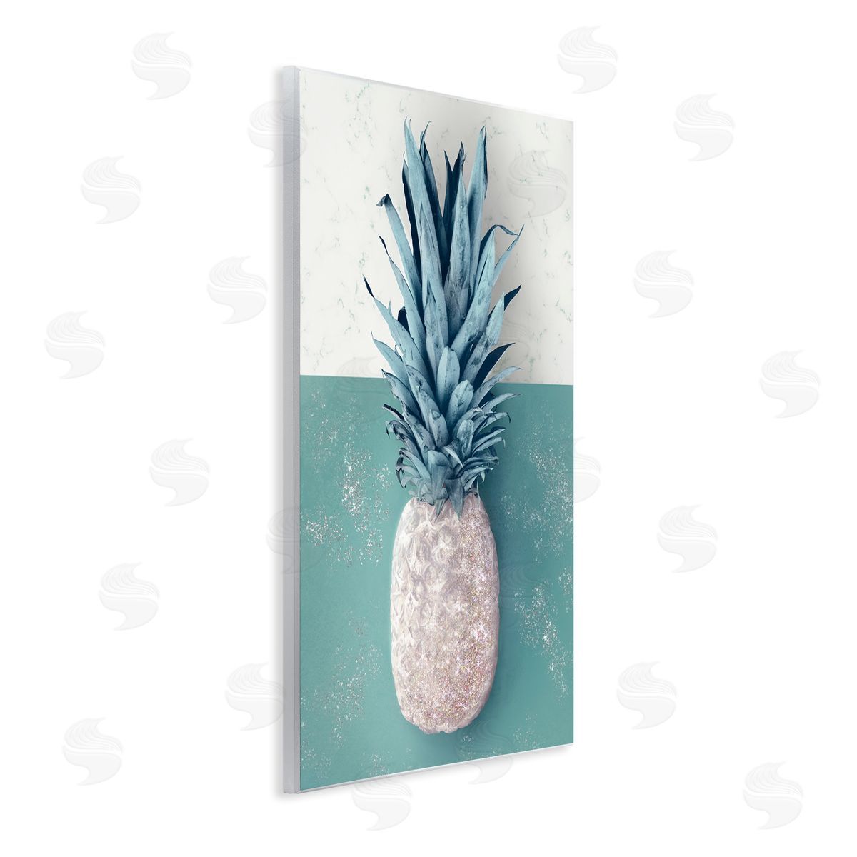 Ziwei Li Tropical Pineapple Fruit Muted Green Beige Wall Plaque Art
