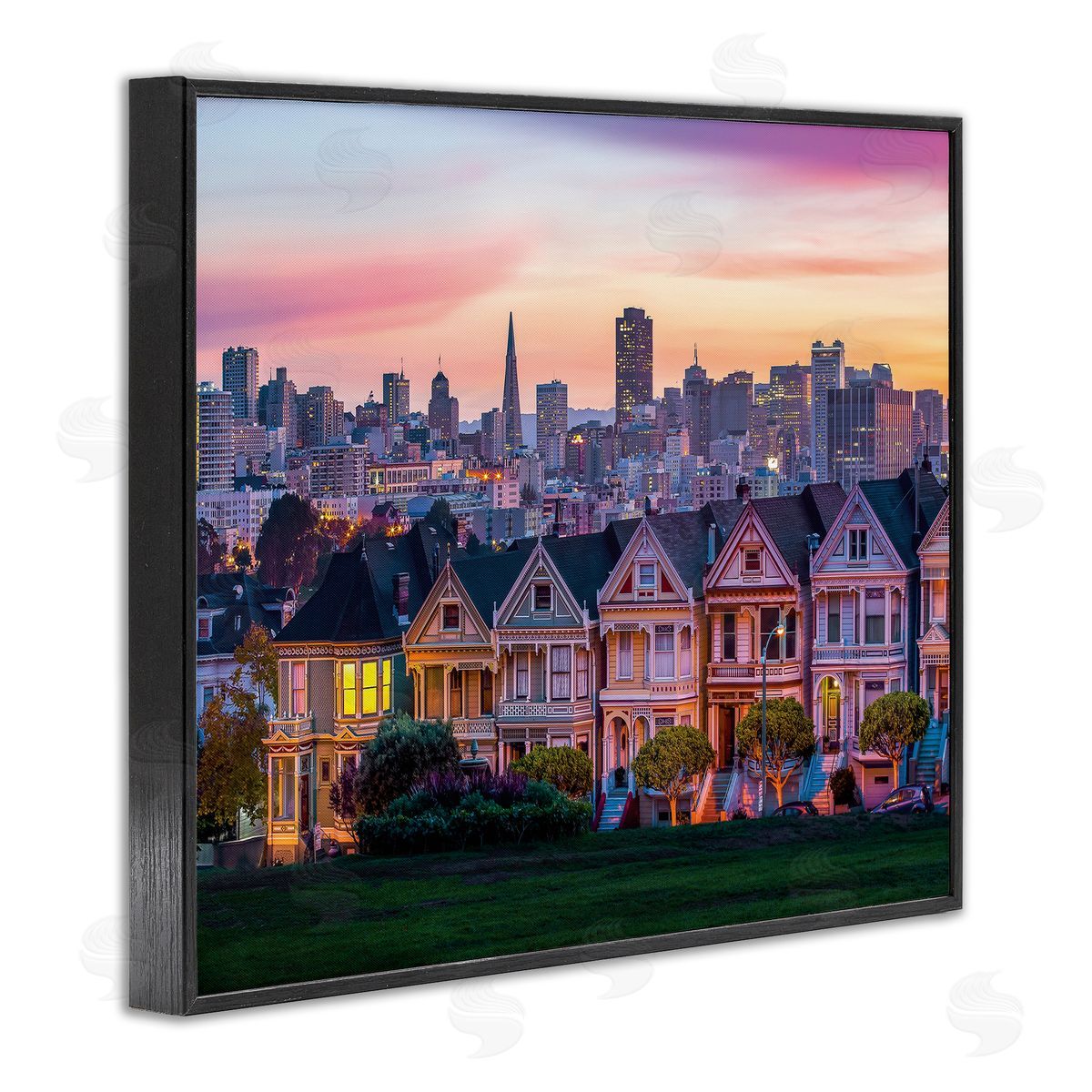 Dave Gordon San Francisco California Sunset Cityscape Architecture Black Framed Giclee Wall Art