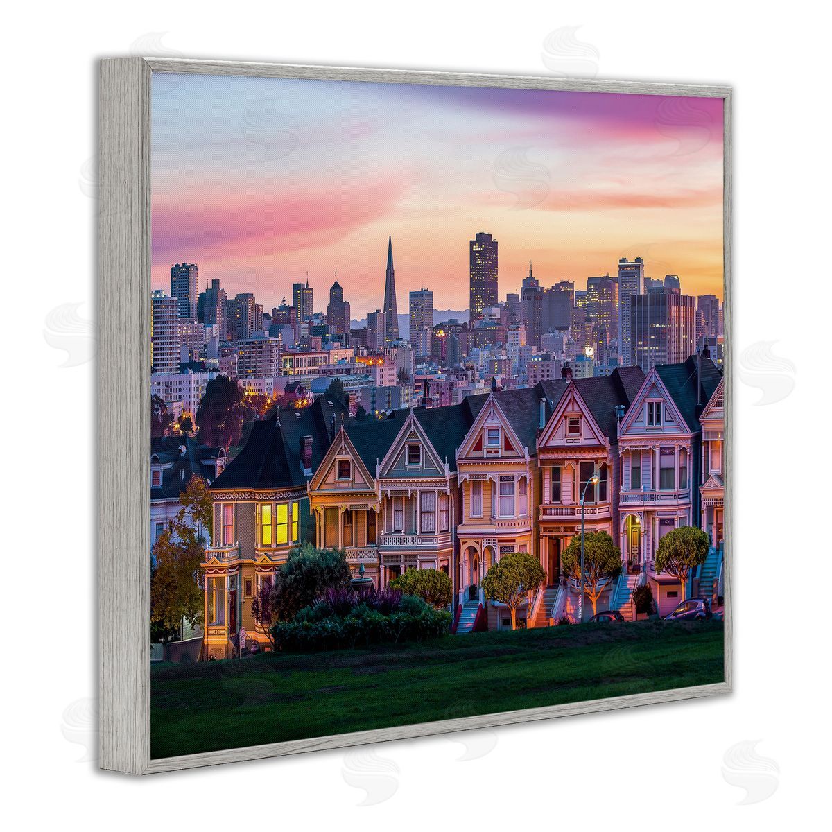 Dave Gordon San Francisco California Sunset Cityscape Architecture Gray Framed Giclee Wall Art