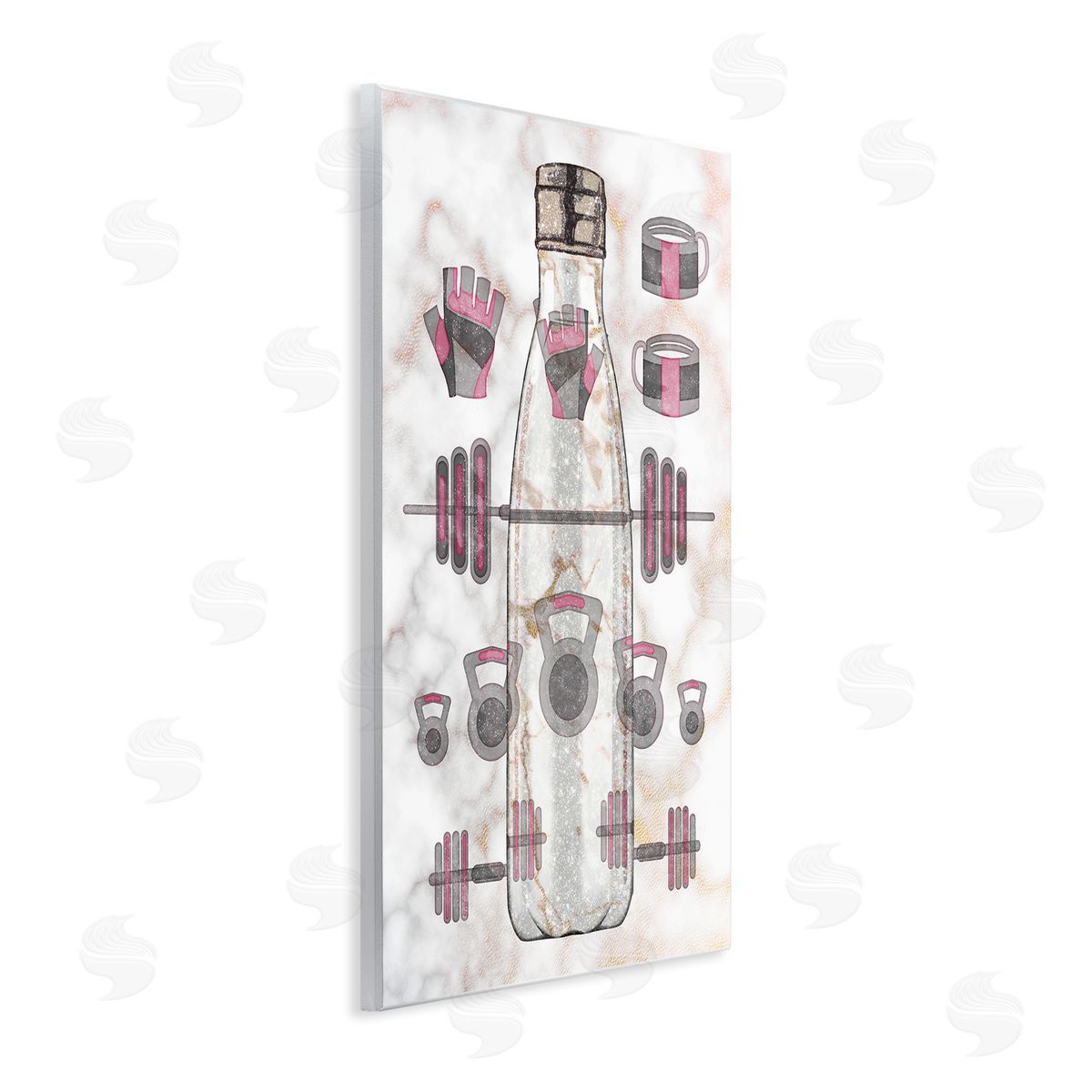Ziwei Li Exercise Bottle Glam Home Weight Lifting Equipment Wall Plaque Art