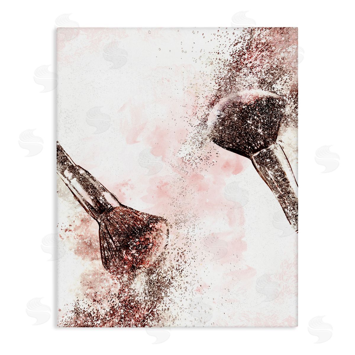 Ziwei Li Glam Sparkle Cosmetic Brushes Pink Red Fashion Canvas Wall Art