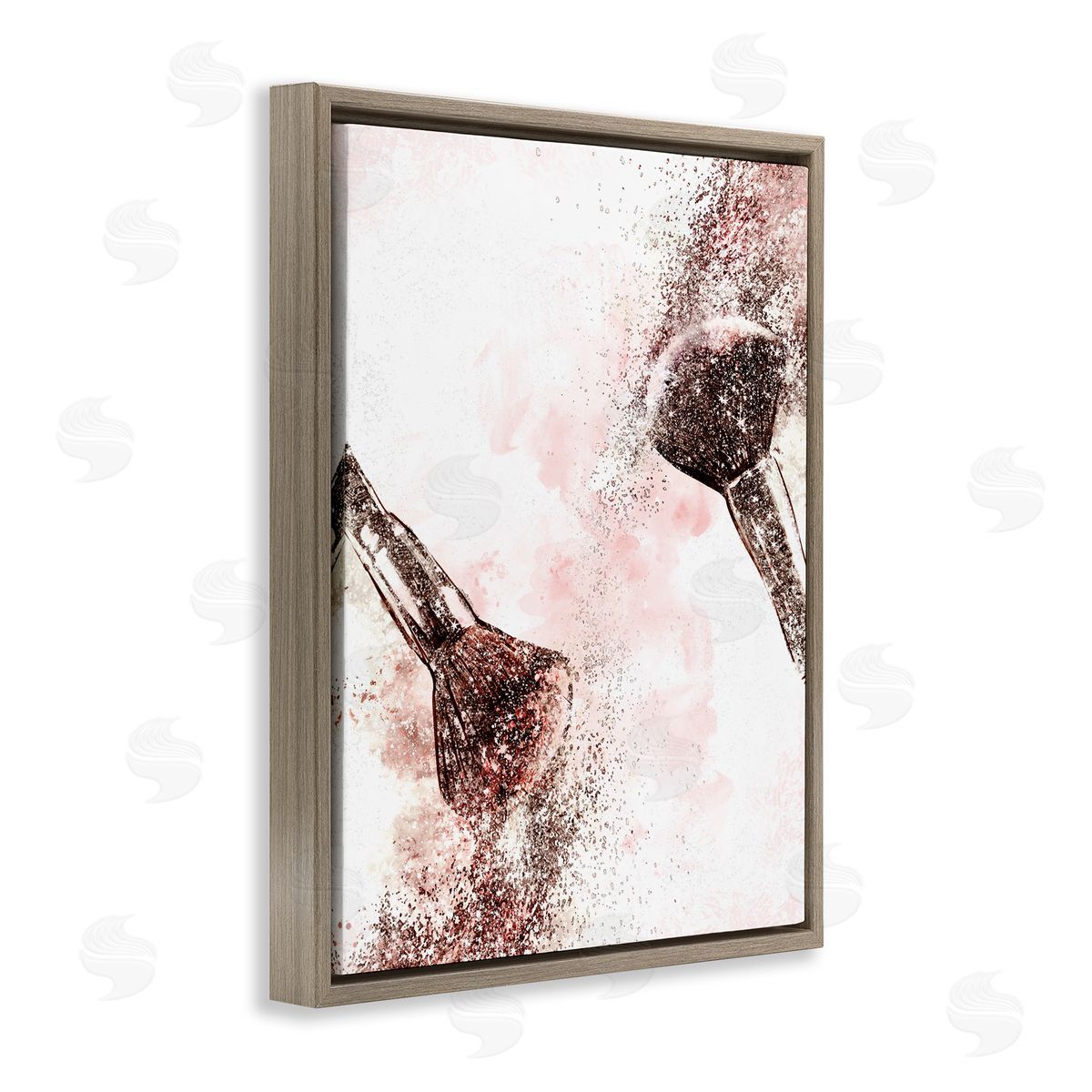 Ziwei Li Glam Sparkle Cosmetic Brushes Pink Red Fashion Brown Floater Frame Canvas Art