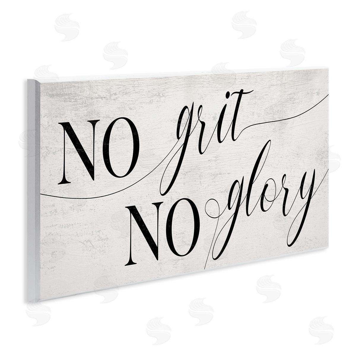 Stupell Studio No Grit No Glory Phrase Charming Cursive Script Wall Plaque Art