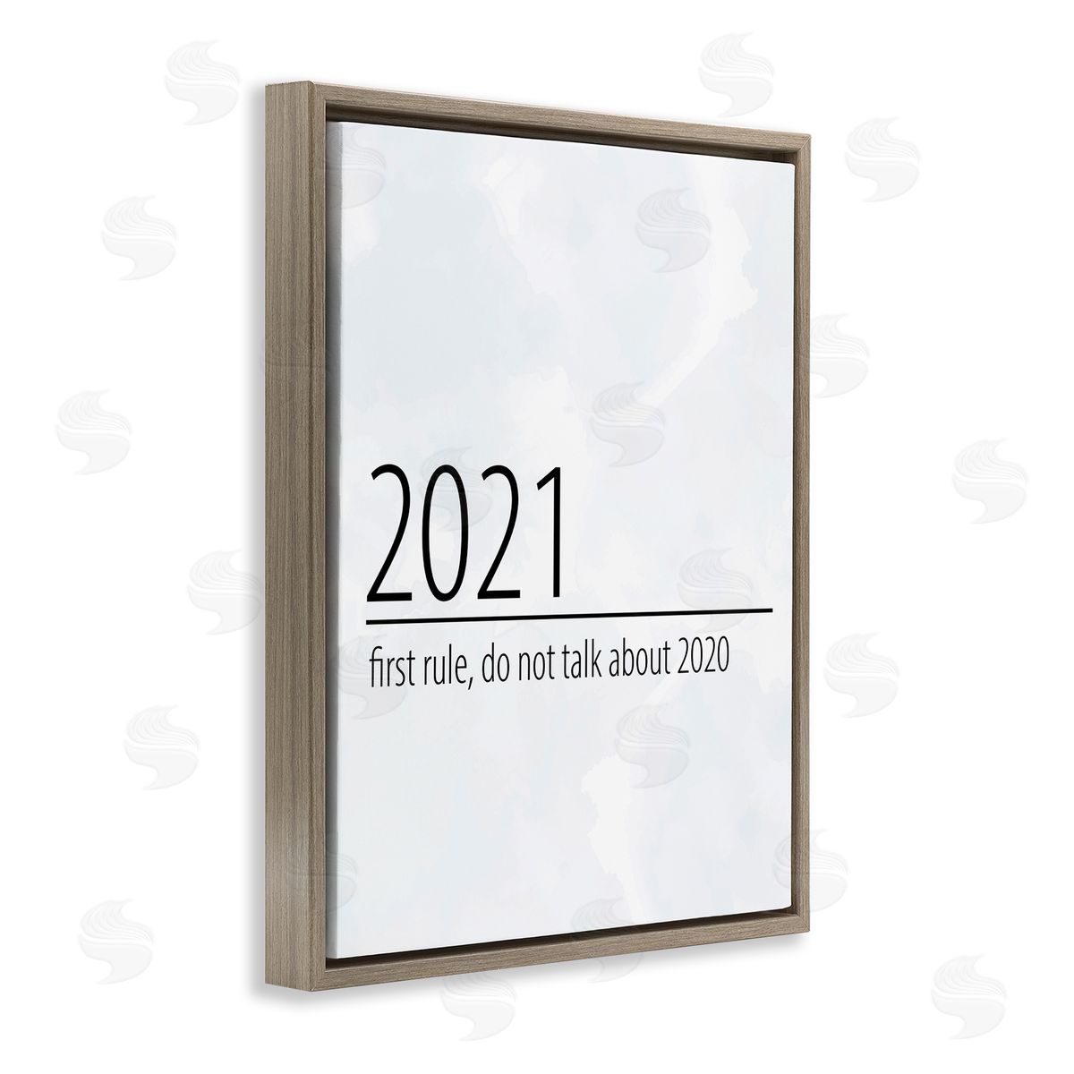 Kim Allen Don�t Talk About 2020 New Year Sign Brown Floater Frame Canvas Art